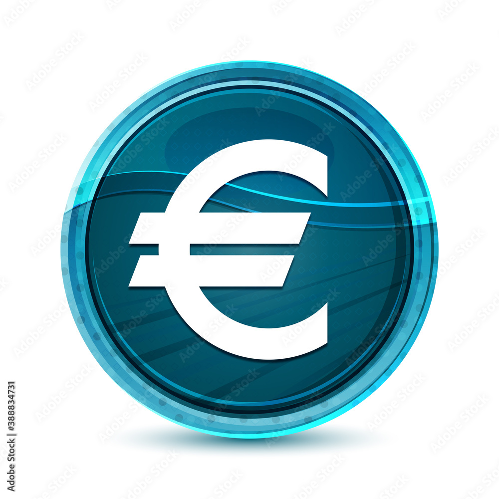 Euro sign icon elegant glass blue round button vector design illustration Euro sign icon elegant glass blue round button vector design illustration
