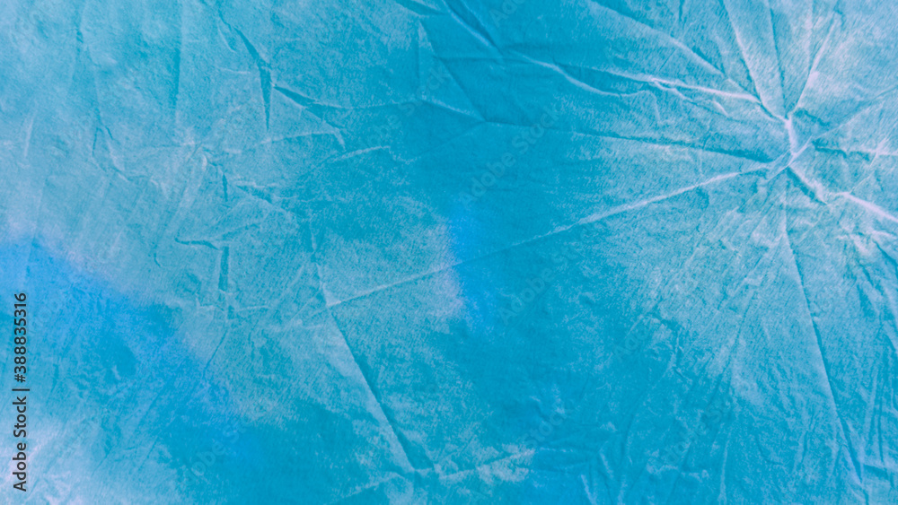 Batik Shibori Texture. Blue Teal Aquarelle Floral Batik Shibori Texture. Blue Teal Aquarelle Floral