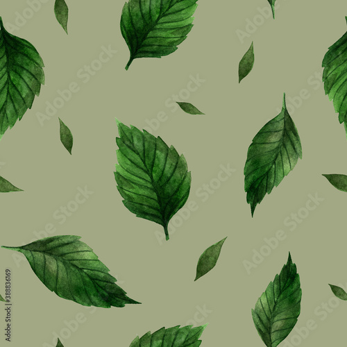 Seamless pattern with watercolor leaves © a_ptichkina