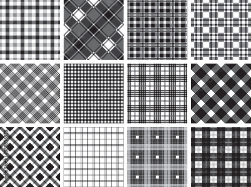 A Collection of plaid seamless patterns.
