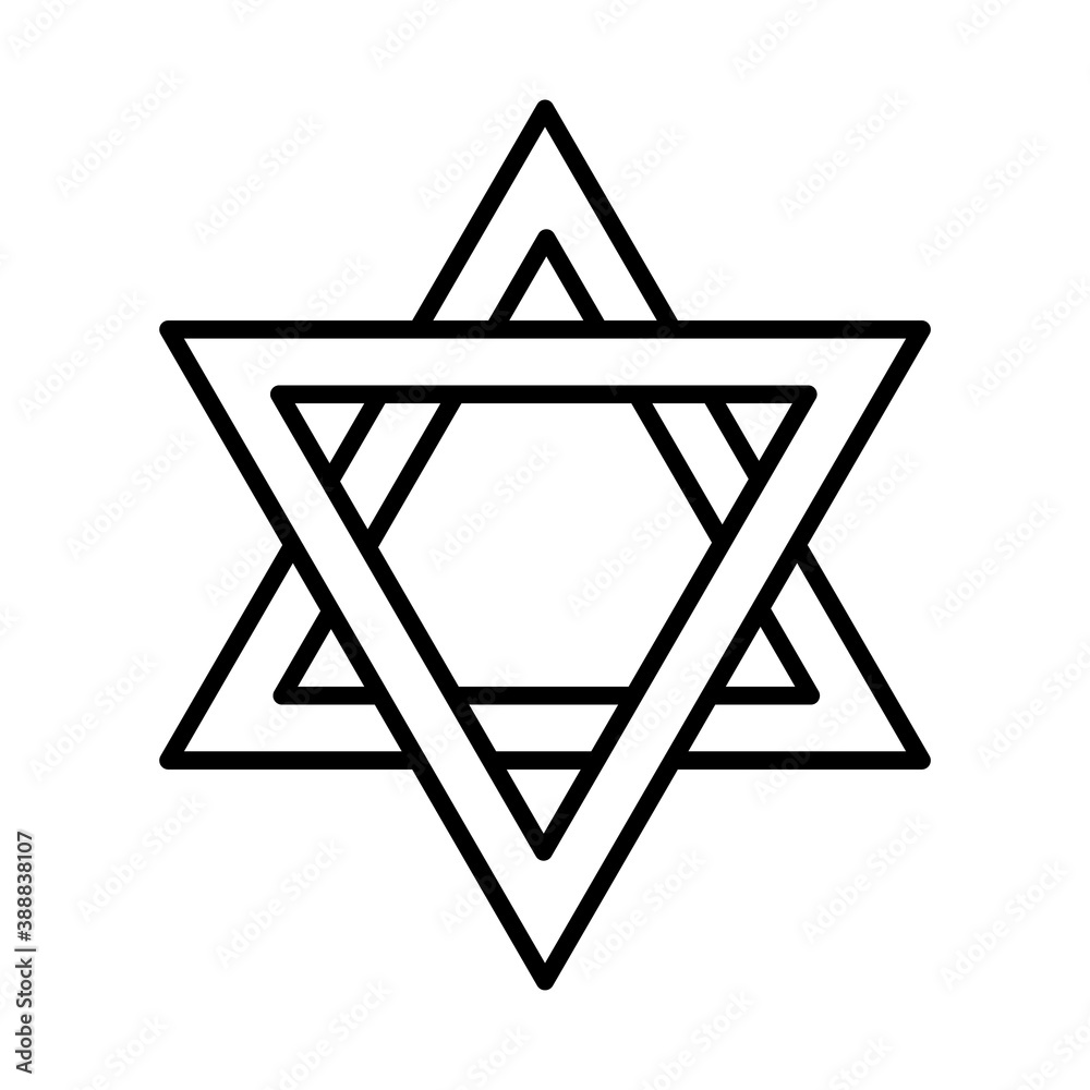 star of david icon, line style star of david icon, line style