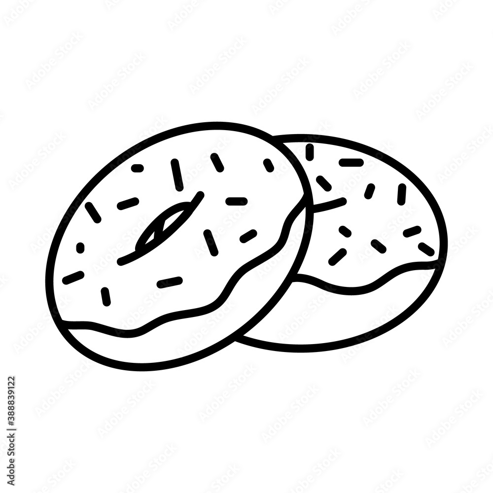 sufganiyot or fried donuts icon, line style sufganiyot or fried donuts icon, line style