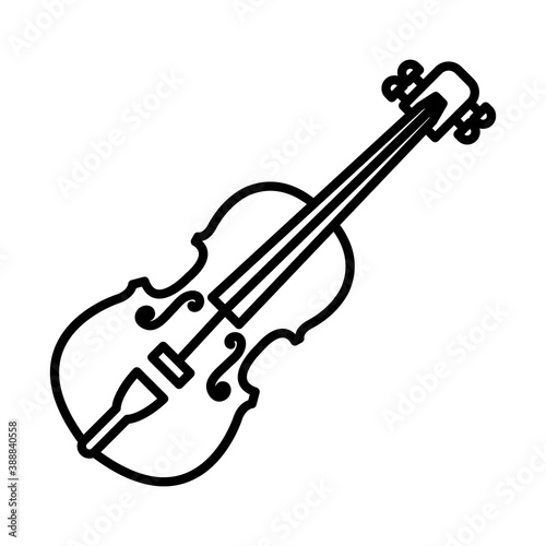 fiddle instrument icon, line style