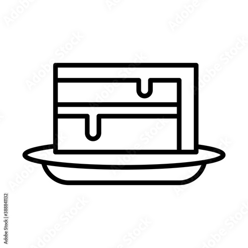 sweet cake portion line style icon