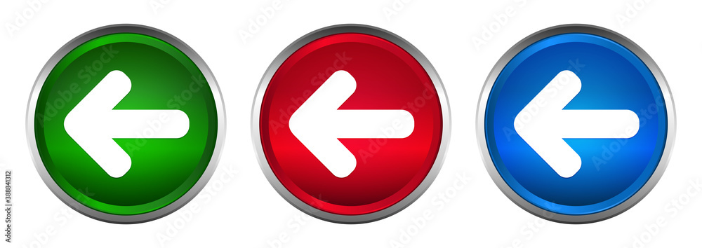 Back arrow icon supreme round button set design illustration Back arrow icon supreme round button set design illustration