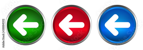 Back arrow icon supreme round button set design illustration
