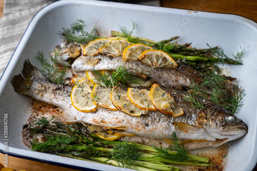 trout with lemon and herb for grill