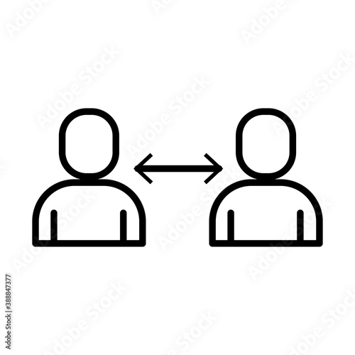 persons social distance line style icon
