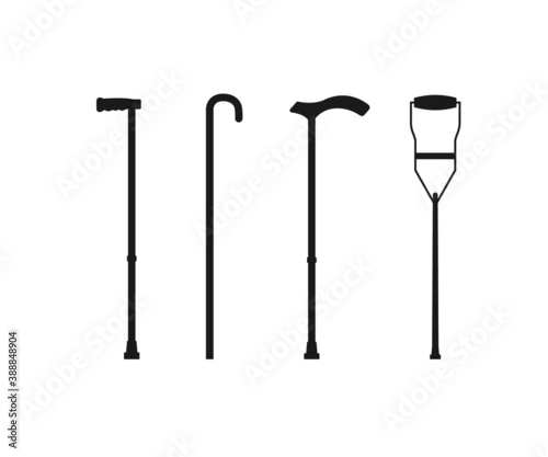 Crutches icon, Crutches Symbol Icon Design. Crutches frames line icon set. Vector illustration. Pair of crossed crutches.
