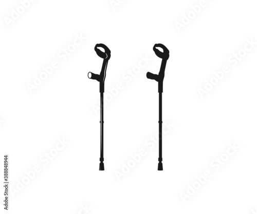 Crutches icon, Crutches Symbol Icon Design. Crutches frames line icon set. Vector illustration. Pair of crossed crutches.