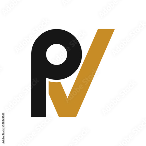 Initial letter vp or pv logo design template