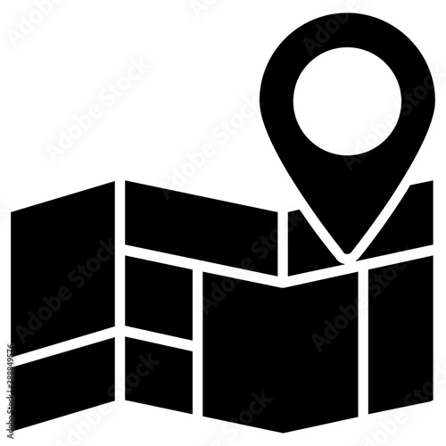 

Map of a city where pinpointer pointing to a specific destination, notion for map location
