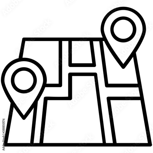 

Map of a city where pinpointer pointing to a specific destination, notion for map location
