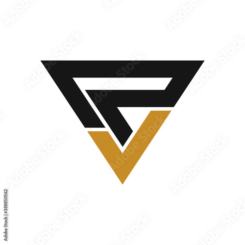 Initial letter vp or pv logo vector design template