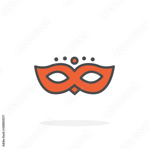 Carnival mask icon in filled outline style.