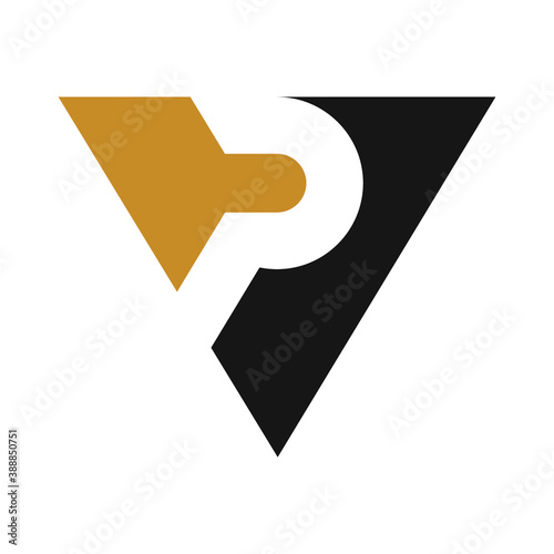 Initial letter vp or pv logo vector design template