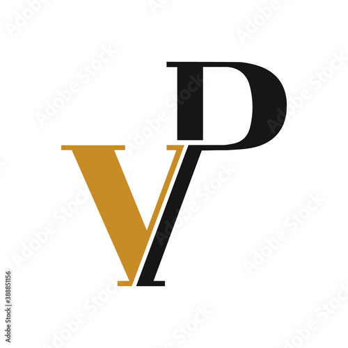 Initial letter vp logo or pv logo vector design template photo