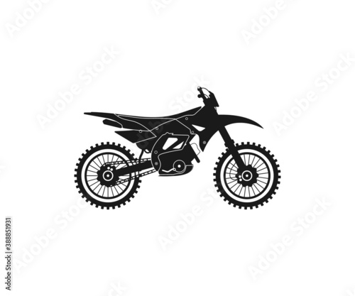 Dirt Bike, Dirt Bike Vector, Black vector illustration on white background.