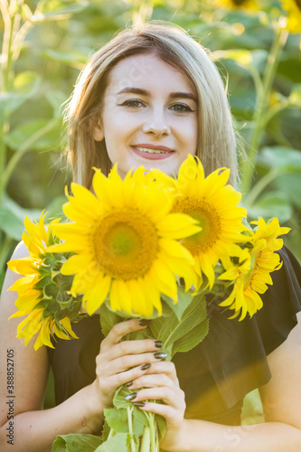 girl with a sunflowers