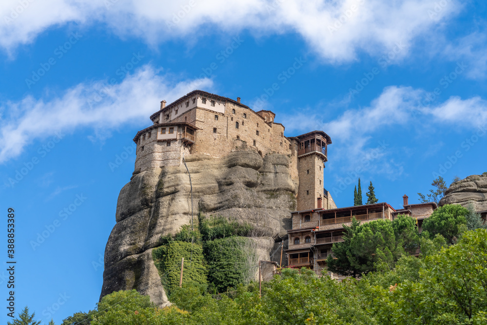 Monastery of St. Nicholas Anapausas in the stunning Meteora a  rock formation in central Greece hosting one of the largest and most precipitously built complexes of Eastern Orthodox monasteries, .
