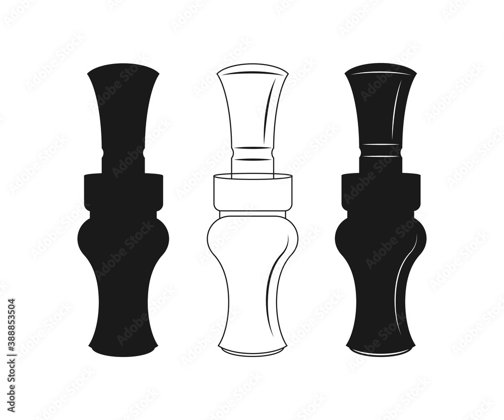 Duck Call, Duck Call Symbol Icon Design. Duck Call icon set. Black
