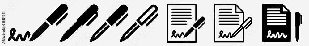 Contract Signature Icon Set | Pen Signing Vector Illustration Logo | Contract Signing Icons Isolated Collection Contract Signature Icon Set | Pen Signing Vector Illustration Logo | Contract Signing Icons Isolated Collection