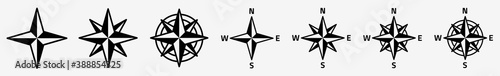 Compass Icon Set | Compasses Vector Illustration Logo | Compass Icons Isolated Collection