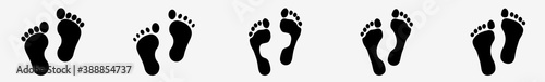 Human Footprints Icon Set | Human Footprint Vector Illustration Logo | Human Footprints Icons Isolated Collection