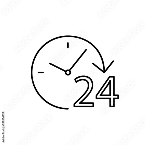 around the clock icon element of e-commerce icon for mobile concept and web apps. Thin line around the clock icon can be used for web and mobile. Premium icon on white background