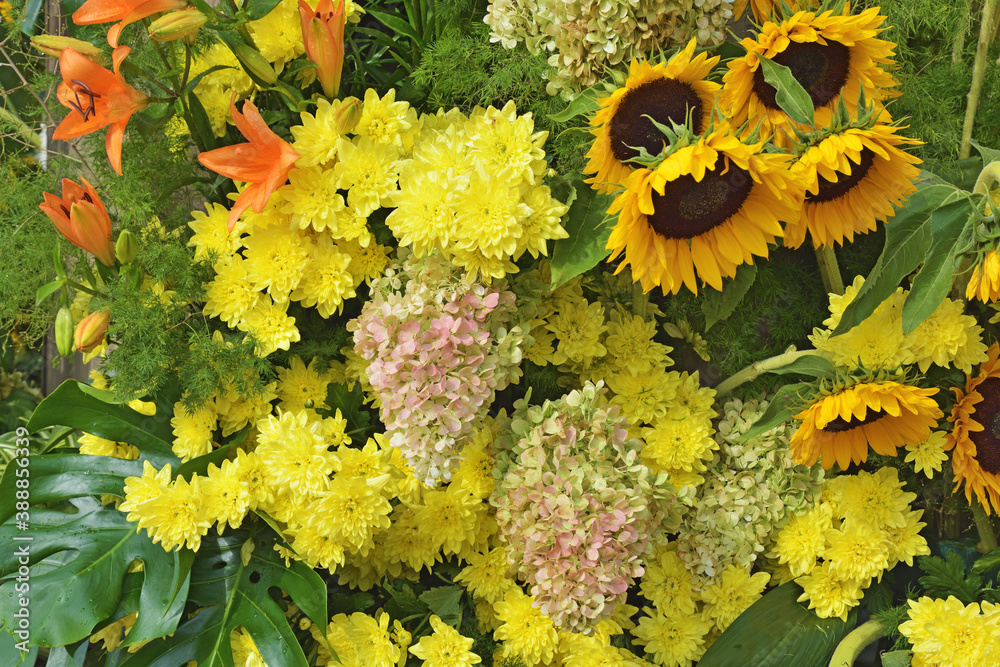 Bright flower arrangement.