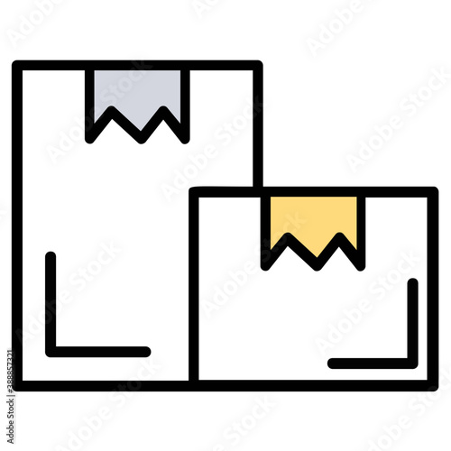 
Packed cardboard boxes of goods, ready to dispatch, offering an idea for free shipping icon
