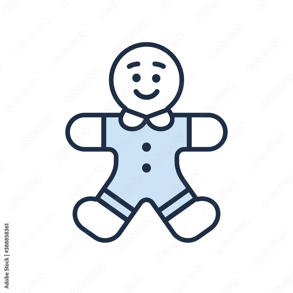 Gingerbread Man Vector Illustration Icon 
