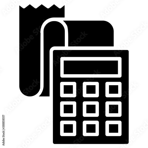 
Shopping payment slip dispensing out of bill calculating device, giving an idea for order checkout icon

