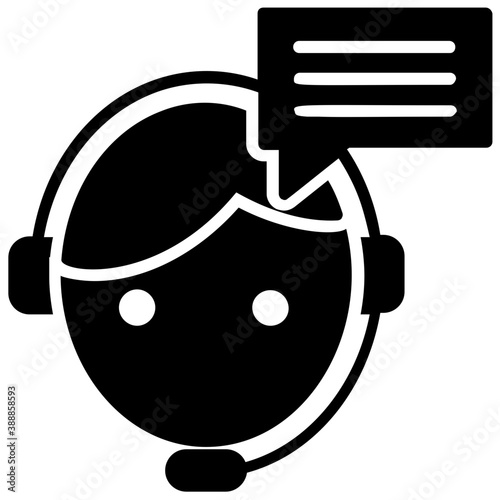 
Human avatar with creative headset having gears design, to describe customer care and customer management at the same time 
