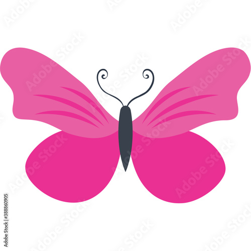 
Pink color designed moth with two white eyes spots on the lower edge, icon io moth
