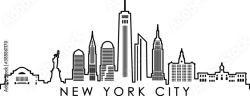 NEW YORK CITY skyline silhouette vector