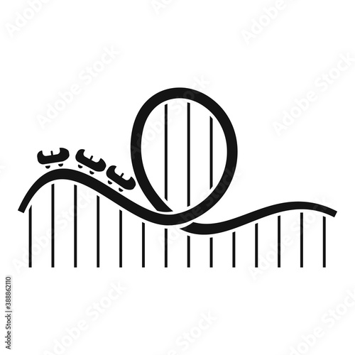 Roller coaster carousel icon. Simple illustration of roller coaster carousel vector icon for web design isolated on white background