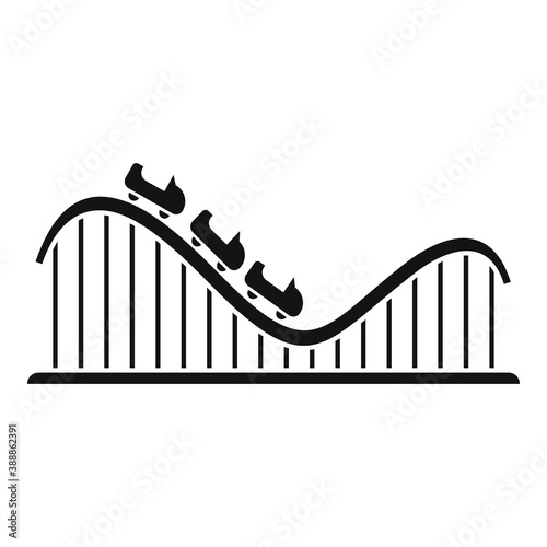 Roller coaster track icon. Simple illustration of roller coaster track vector icon for web design isolated on white background