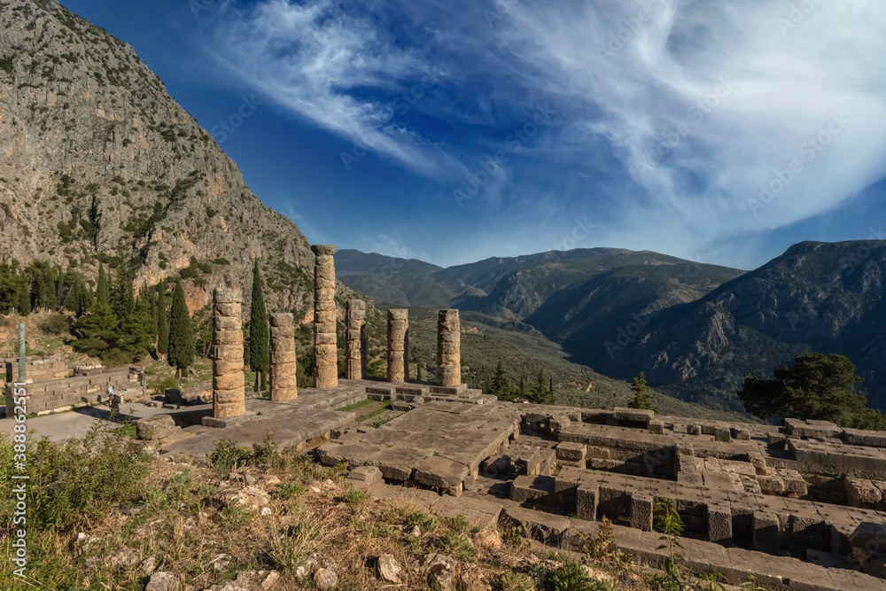 Archeological site of Delphi, Greece, a sacred precinct in ancient ...