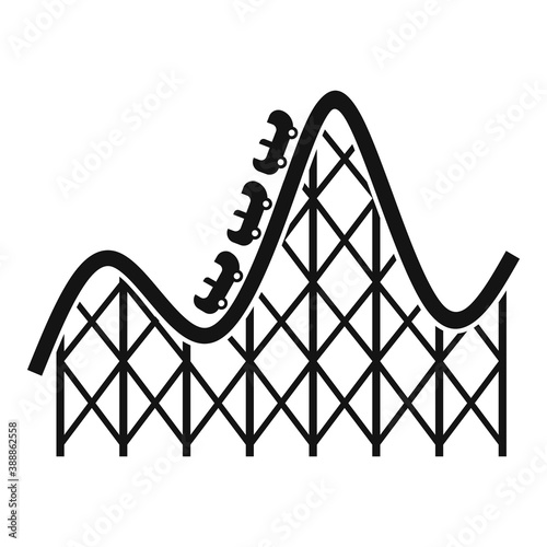 Roller coaster entertainment icon. Simple illustration of roller coaster entertainment vector icon for web design isolated on white background