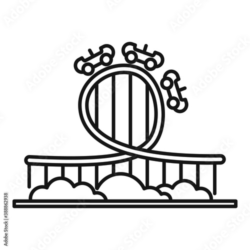 Roller coaster icon. Outline roller coaster vector icon for web design isolated on white background