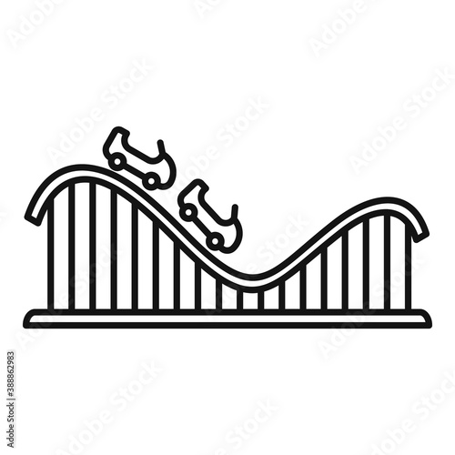 Roller coaster carousel icon. Outline roller coaster carousel vector icon for web design isolated on white background