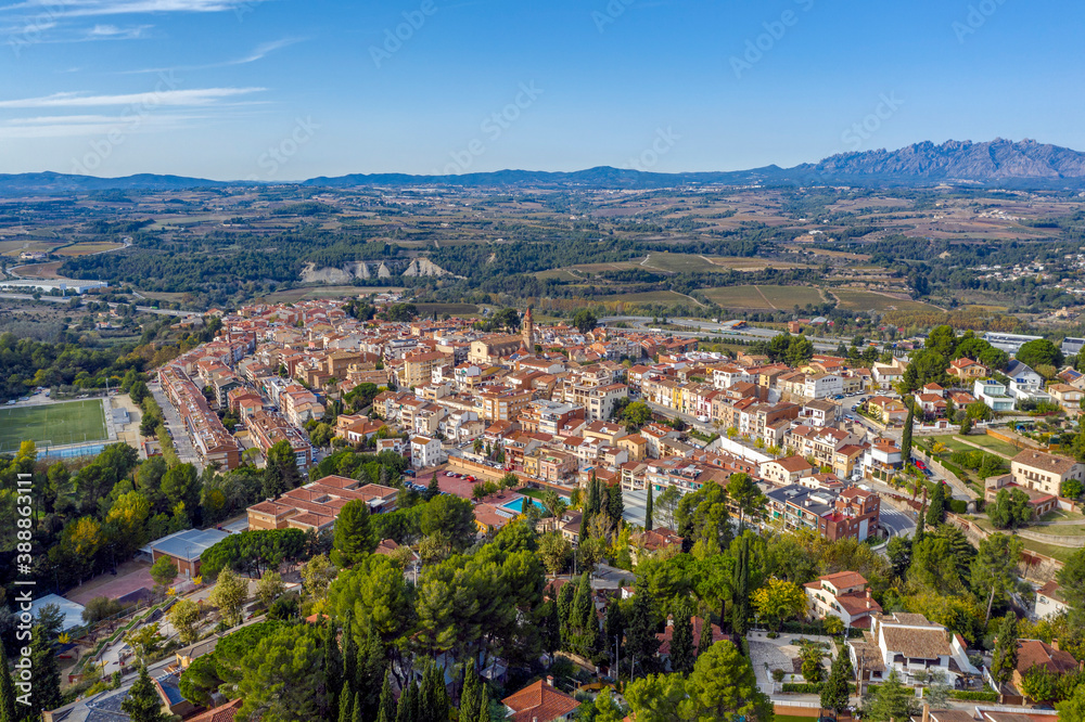 View of Gelida, province of Barcelona, in Alto Penedes. With a Population of 7371, Spain