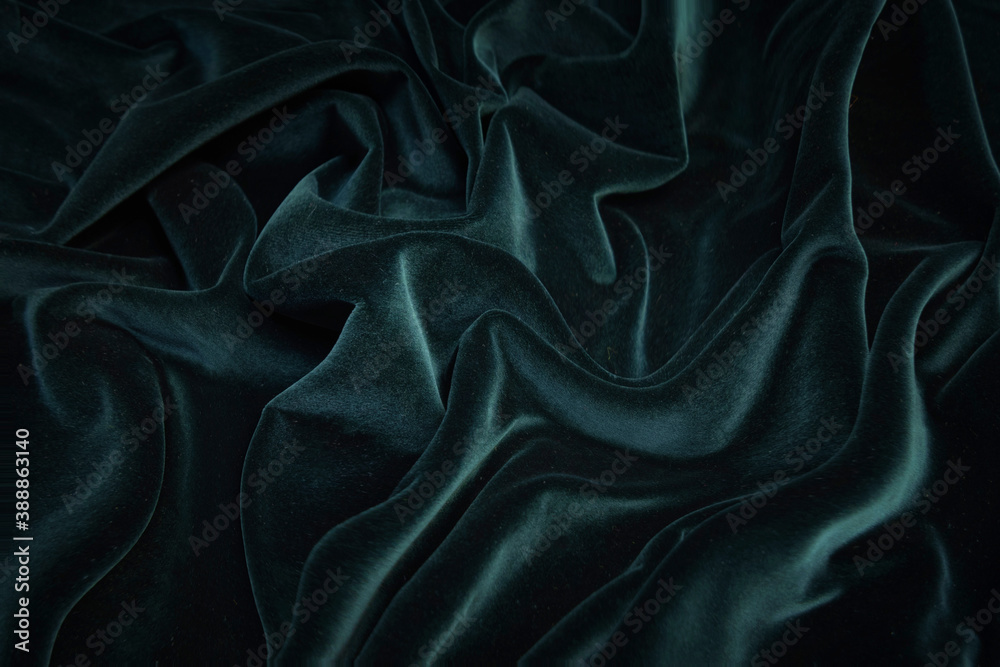 Texture, background, pattern. Texture of green velvet fabric. Beautiful  emerald green soft velvet fabric. Stock-Foto | Adobe Stock