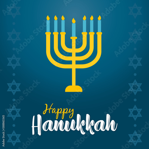 hannukah design with menorah icon, line and fill style