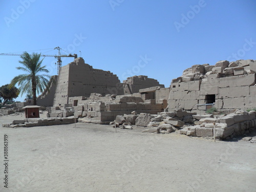 The historical sites around The Karnak Temple in Luxor in the Egyptian Sahara Desert