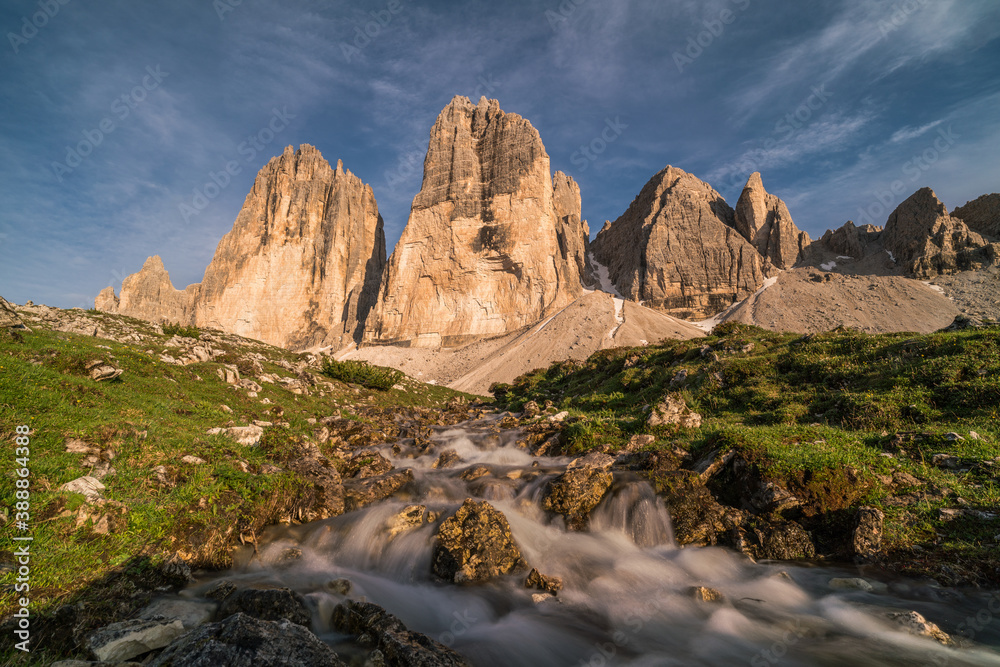 sunset colours in dolomites