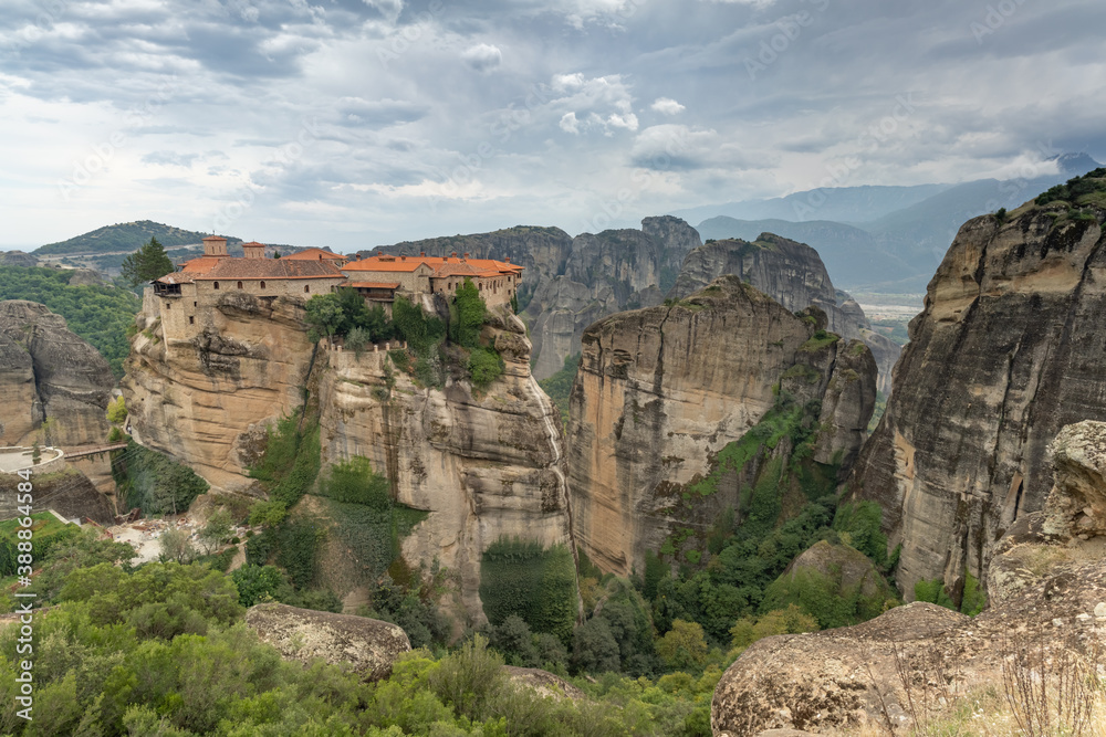 The Meteora a stunning rock formation in central Greece hosting one of the largest and most precipitously built complexes of Eastern Orthodox monasteries