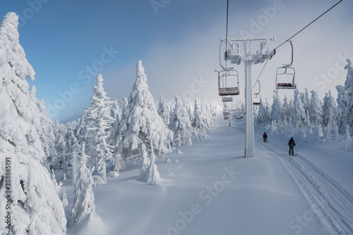 ski lift in the mountains