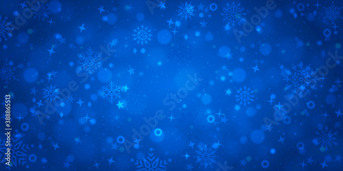 abstract bokeh blue background with christmas holiday background